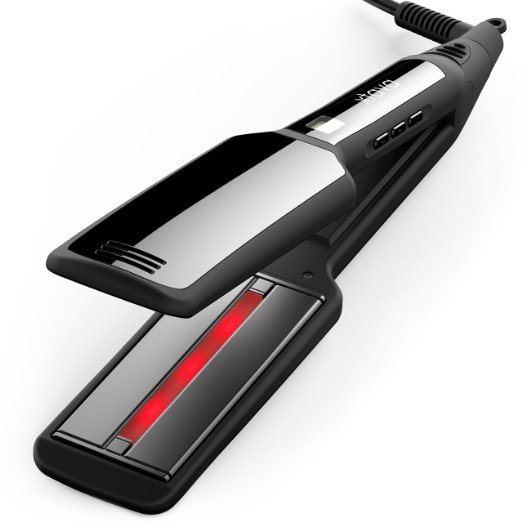 xtava Pro-Satin Infrared Straightener - Professional Flat Iron with Tourmaline Ceramic Plates - Achieve Salon-Worthy Shine with Advanced Infrared Heat Technology