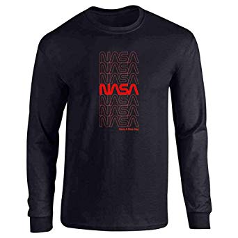 NASA Approved Retro Repeating Worm Logo Long Sleeve T-Shirt