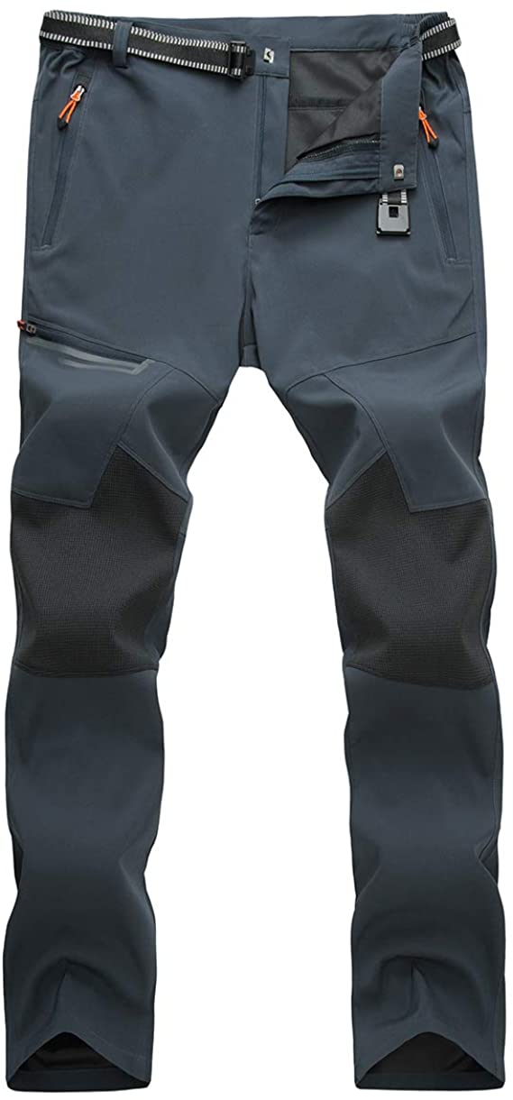 CARWORNIC Men's Outdoor Lightweight Hiking Pants Quick Dry Waterproof Climbing Camping Pants with Zipper Pockets