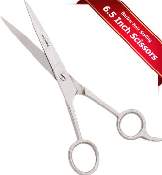 6frac12 Inch Barber Hair Cutting Scissors  Shears - Ice Tempered Stainless Steel Reinforced with Chromium to Resist Tarnish and Rust Sharp Blades for Easy Hair Styling and Trimming in Home or Barber Shop - By Utopia Care