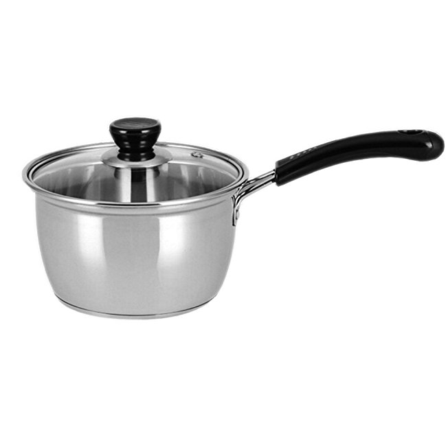 Saucepan,Sauce Pot,Nonstick Dishwasher Safe Soup Pot,Stainless Steel Covered Straining Pot with Glass Lid Cookware,2 Quart by Meleg Otthon