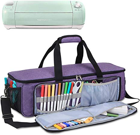 Yarwo Carrying Bag for Cricut Explore Air (Air 2), Cricut Maker Silhouette Cameo 3, Tote Bag Heavy Duty Nylon Travel Bag Compatible with Cricut Accessories Supplies, Bag Only, Purple