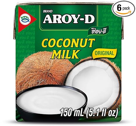 Aroy-D Coconut Milk Mini-size 5.1 Fluid Ounce (150ml), Pack of 6