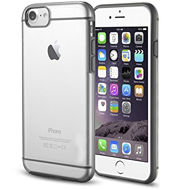 iPhone 7 Case, Yuntec Design for Apple iPhone 7 Case Bumper Cover Hybrid Shock-Absorption TPU Bumper and Anti-Scratch Clear Back for iPhone 7 4.7 Inch (Gray/Clear)