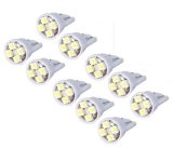 Cutequeen 10PCS LED Car Lights Bulb White T10 2835 4-SMD 80 Lumens 194 168 pack of 10
