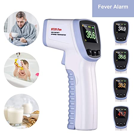 Non-Contact Forehead Infrared Thermometer for Baby Kids & Adults Accurate Instant Readings Forehead Thermometer with LCD Display， Color Screen，High Temperature Alarm