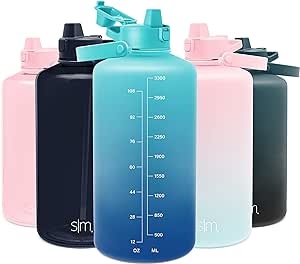 Simple Modern 1 Gallon Water Bottle with Straw & Measurement Marker | Large Tritan Plastic Reusable Water Jug | Summit Collection | 128oz | Pacific Dream