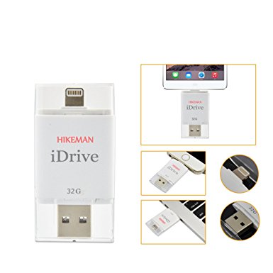 iPhone Flash Drive 32GB HIKEMAN iDrive External Storage Memory Expansion for iPhone iPad iPod iOS Device Mac Computer OTG USB Stick with Lightning Connector(32GB)