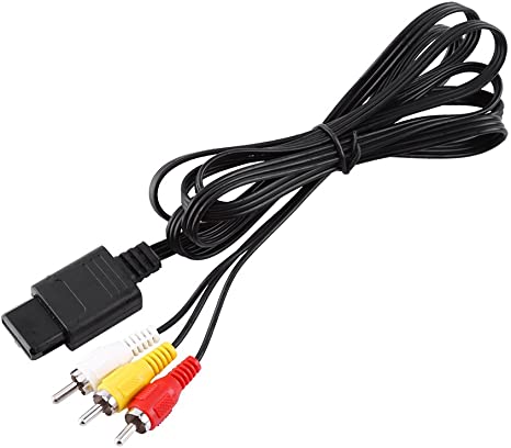 N64 to RCA Cable 6 Feet, A/V Composite Audio Video Cords Cable N64 Accessories for Nintendo N64 Gamecube GC- Black