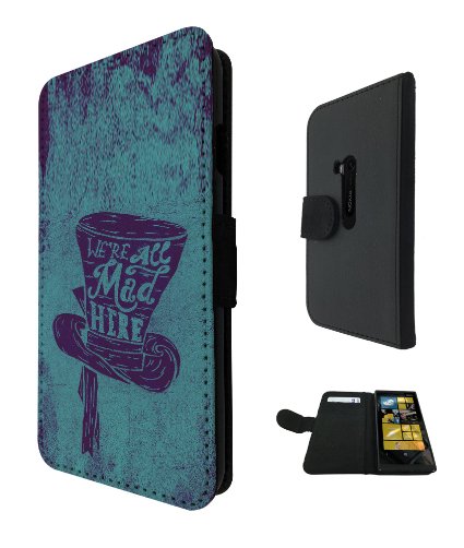 028 - Cool Funny Cartoon Mad Hatter Hat Art Design Fashion Trend Credit Card Holder Purse Wallet Book Style Tpu Leather Flip Pouch Case For All Nokia Lumia 520 / Nokia Lumia 620 / Nokia Lumia 630 / Nokia Lumia 920 -Please Choose Your phone Model From the dropbox.