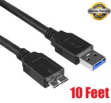 iMBAPrice 10-Feet USB 30 A to Micro B Transfer and Charger Cable for WD My Passport Essential WDCA042RNNSeagate External Hard Drives Premium Super Speed 5Gbps Black U3MC-10BK