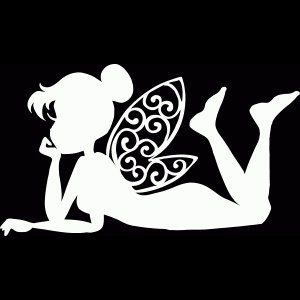 Tinkerbell Decal Sticker |Cars Trucks Vans Walls Laptop | WHITE Decal | 5.5 X 3 In | KCD640