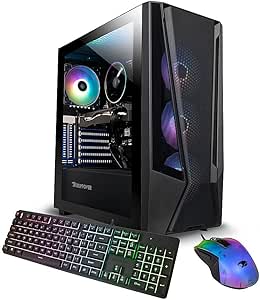 iBUYPOWER TraceMesh 7 Gaming Desktop PC, 14th Gen Intel 20-Core i7-14700F, NVIDIA GeForce RTX 4060, 32GB DDR5 RAM, 2TB SSD, Gaming Keyboard and Mouse, Windows 11 Home