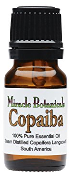 Miracle Botanicals Copaiba Essential Oil - 100% Pure Copaifera Langsdorfii - Therapeutic Grade - 10ml