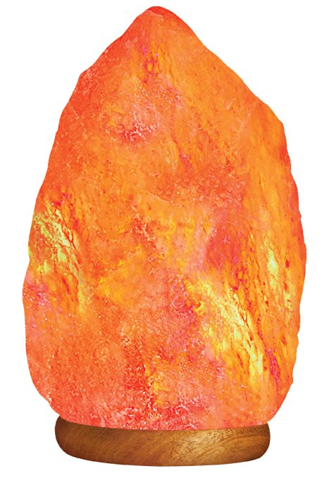 WBM Himalayan Glow Hand Carved Natural Crystal Himalayan Salt Lamp With Genuine Neem Wood Base, Bulb And Dimmer Control. 12 to 13 inch, 17 to 20 lbs