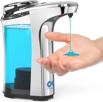 Everlasting Comfort Automatic Liquid Soap Dispenser, 17oz - 1400 Dispenses on a Single Fill - Electric, Touchless Sensor, Hands Free for Bathroom, Countertop or Dish Soap