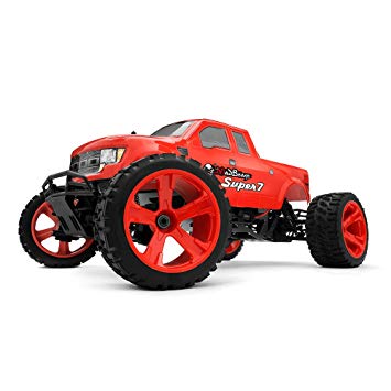 Exceed RC 1/7 Scale SUPER 7 EP Electric Powered MadBeast Monster Truck Ready to Run w/ 540L Brushless Motor/ ESC/ Dual 7.4V 3300mAh Lipo Batteries Total 14.8V Power RC Remote Control Radio Car