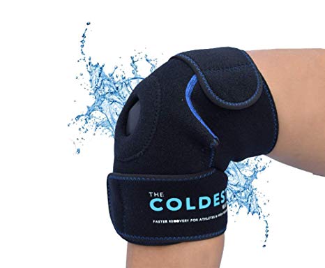 The Coldest Knee Ice Pack Wrap, Hot and Cold Therapy - Reusable Compression Best for Meniscus Tear, Injury Recovery, Bursitis Pain Recovery, Sprains, Swelling and Rheumatoid Arthritis (Knee Ice Pack)
