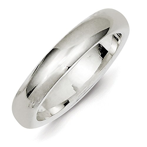 4mm High Polish Finish Half Round Domed Comfort Fit Sterling Silver Wedding Band