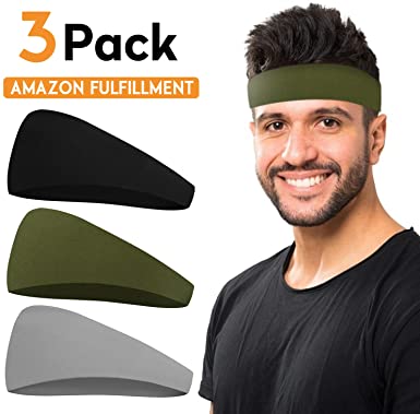 COOLOO Mens Bandana Headband, Guys Sweatband, Sports Head Band for Working Out, Running, Yoga, Dominating Your Competition Performance Stretch & Moisture Wicking for Men Women Unisex Gym Fits All