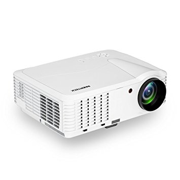 Video Projector - InnerTeck IT450 2500 Lumens 1280x800 Resolution Home Projector Support 1080P for Home Cinema Theater TV Laptop Game iPad iPhone Android Smartphone by USB/HDMI/ATV/AV/YPBPR/VGA-White
