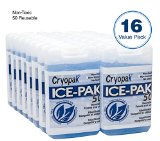 Cryopak Hard Shell Reusable Ice Pack 3x5 Pack of 16