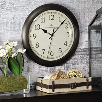 FirsTime & Co. Slim Wall Clock, 11", Oil Rubbed Bronze