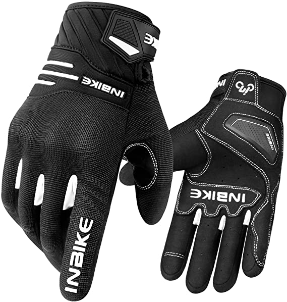 INBIKE Breathable Motorcycle Gloves Men Motorbike Riding Touchscreen Hard Knuckle TPR Palm Pad