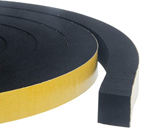 High Density Foam Insulation Tape Adhesive, Seal, Doors, Weatherstrip, Waterproof, Plumbing, HVAC, Windows, Pipes, Cooling, Air Conditioning, Weather Stripping, Craft Tape1/2" (W) x 1/2" (T) x 13' (L)