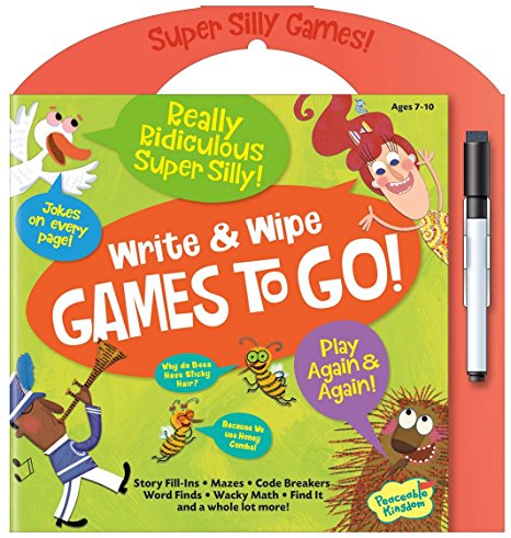 Peaceable Kingdom Really Ridiculous Super Silly Write and Wipe Games To Go! Activity Book