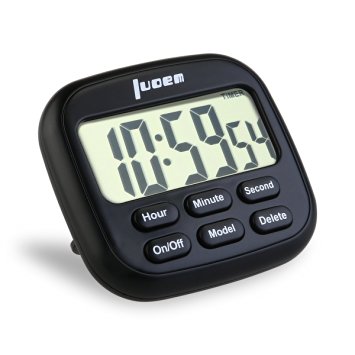 LUOEM Digital Kitchen Timer 24 Hours Magnetic Clock Timer with Loud Alarm and Larger Screen