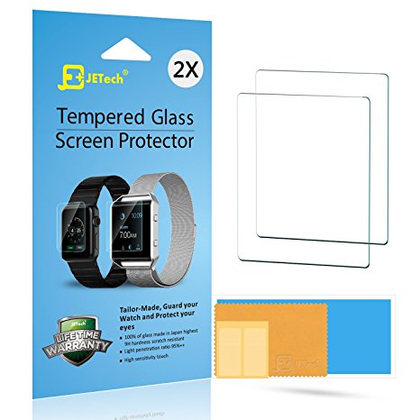 Fitbit Blaze Screen Protector, JETech 2-Pack Premium Tempered Glass Screen Protector for Fitbit Blaze Watch - 0940