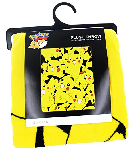 BIOWORLD Pokémon Pikachu All Over Print Fleece Throw Blanket, 48" x 60"