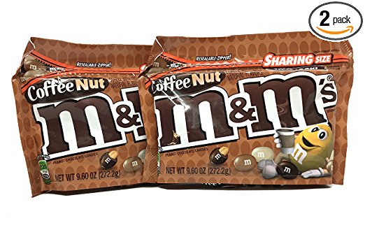 M&M's Peanut Special (Coffee Nut) Flavors 9.6 oz Resealable Zipper Bags Sharing Size (Pack of 2)