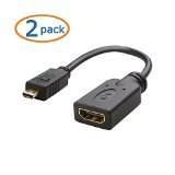 Cable Matters 2 Pack Gold Plated Micro HDMI to HDMI Male to Female Cable Adapter 6 Inch