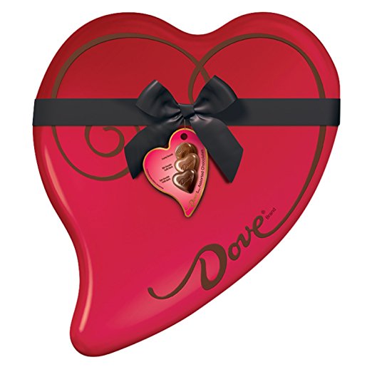 DOVE Extra Large Valentine's Assorted Chocolate Candy Heart Gift Box 14-Ounce 40- Piece Tin