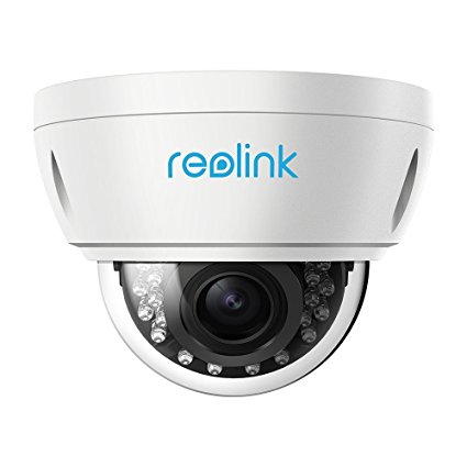PoE IP Security Camera, 4-Megapixel HD 4X Varifocal Dome Day and Night for Video Surveillance, Indoor and Outdoor, Waterproof, Motion Detect and Remote Access, ONVIF,Reolink RLC-422