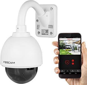 Foscam FI9828P 1280x960p Weatherproof Wireless Outdoor Security Camera with 3X Optical Zoom, Pan and Tilt, Night Vision, Motion Detection, and Smart Phone Connectivity (White)