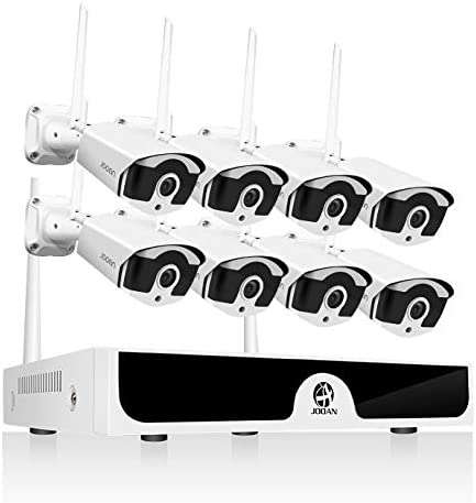 JOOAN 1080P Wireless Security Camera System,JOOAN 8×2MP Full HD Home Surveillance Outdoor WiFi CCTV Cameras with 8 Channel H.265  NVR & Motion Detection & Email Alarm&Super Night Vision (Without Hard Drive)