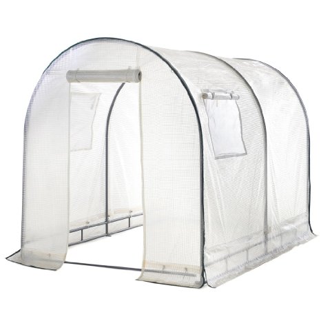 Abba Patio Walk in Greenhouse Fully Enclosed Lawn and Garden Portable Outdoor Tent with Windows, 6x6.6x8 Ft, White