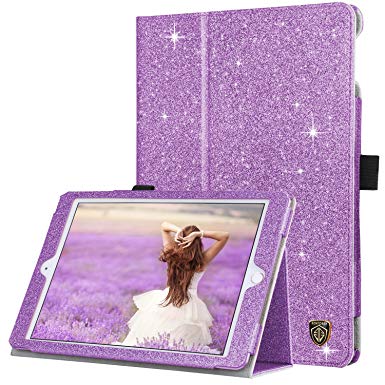 iPad 9.7 2018 case, iPad 9.7 2017 Case,iPad Air 2 Case,iPad Air Case,BENTOBEN Glitter Folio Folding Stand Smart Auto Wake/Sleep Faux Leather Protective Case for iPad 9.7 2018/iPad 9.7 Inch 2017 Purple