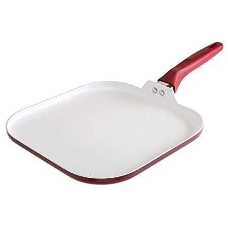 Ecolution Bliss Non-Stick Griddle, 11in, Candy Apple Exterior / White Interior