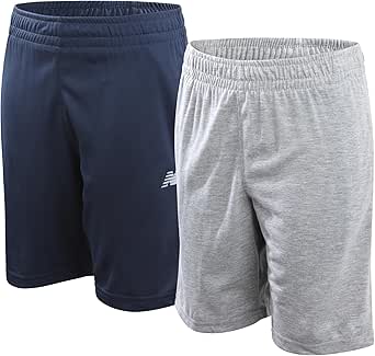 New Balance Boys’ Active Shorts – 2 Pack Performance Mesh Basketball Shorts – Workout Gym Shorts for Boys (4-20)