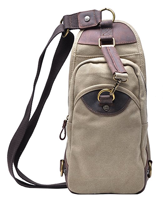 Gootium 21105 Vintage Canvas Sling Bag Chest Pack Unbalance Backpack