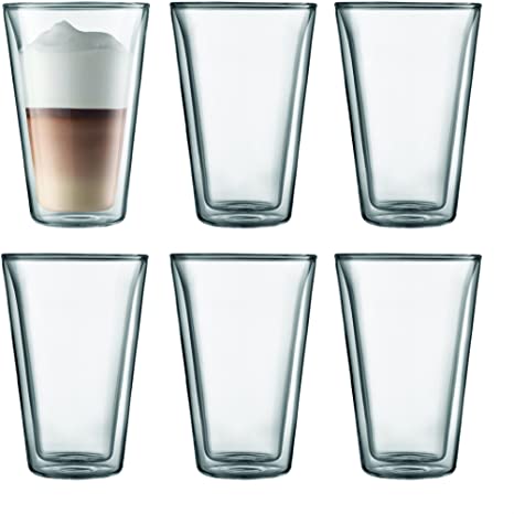 Bodum Canteen Double Wall Insulated Glasses, 13.5 Ounce, Chrome