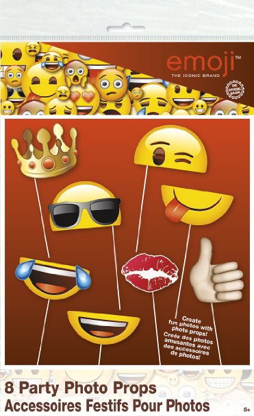 Emoji Photo Booth Props, 8pc (Discontinued by manufacturer)