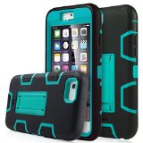 ULAK Hybrid Rugged Rubber Case with Kickstand for iPhone 66S 47inch BlueBlack-Stand Feature