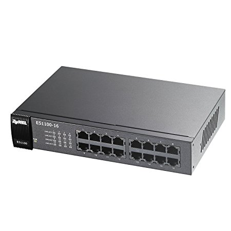 ZyXEL 16-Port Unmanaged Fast Ethernet Switch (ES1100-16)