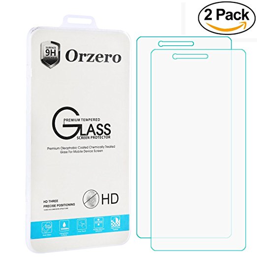 [2 Pack] Orzero Asus ZenFone 3 Max / ZC520TL / ZC553KL Tempered Glass Screen Protector 0.26mm Clear 2.5D Arc Edges 9 Hardness High Definition Anti Fingerprint [Lifetime Replacement Warranty]