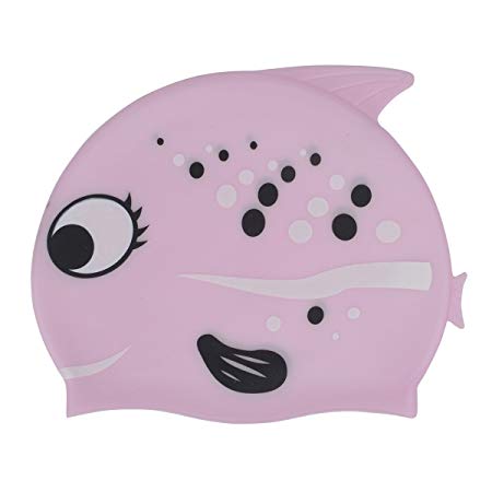Zelta Waterproof Swimming Cap Animal Shaped Seamless Silicone for Kids